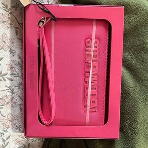 Steve Madden Vibrant Pink Wristlet